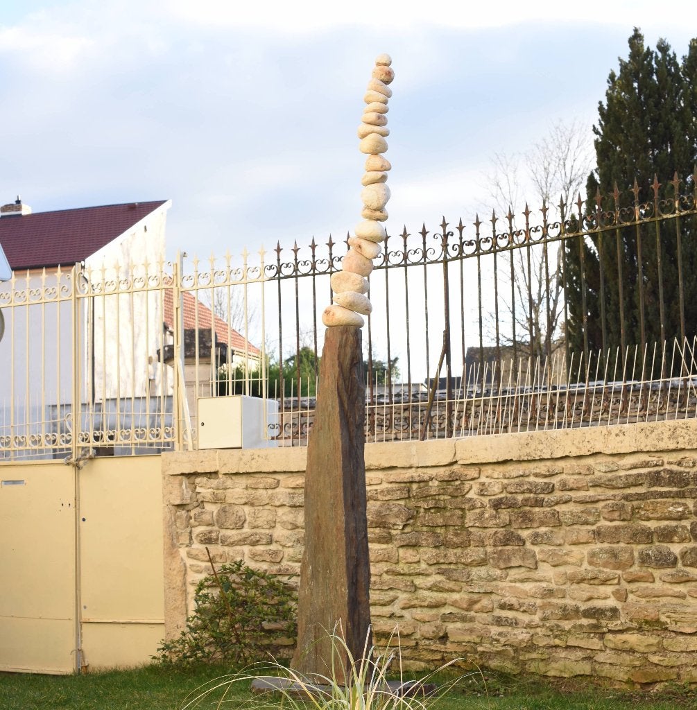 Pebble and Slate Outdoor Garden Sculpture, Ophalen of Verzenden, Netvoeding, Minder dan 50 watt, Wandlamp