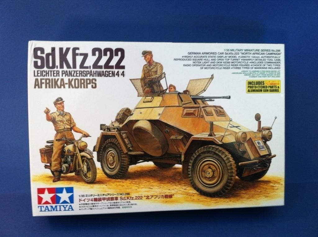 Tamiya	35286	SdKfz.222 Leichter Panzerspahwagen 4x4 DAK 1/35, Tank, Verzenden, 1:32 tot 1:50, Nieuw