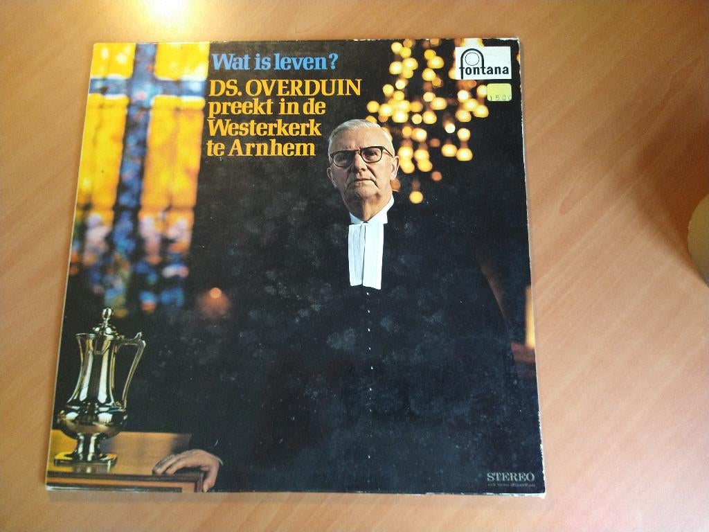 LP Ds. Overduin preekt in de Westerkerk te Arnhem, Ophalen of Verzenden, Gebruikt, 12 inch
