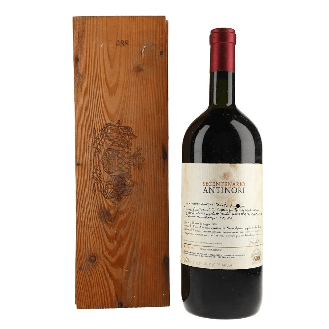 Antinori Secentenario Rode Wijn in Houten Kist 1985, Zo goed als nieuw, Rode wijn, Vol, Italië
