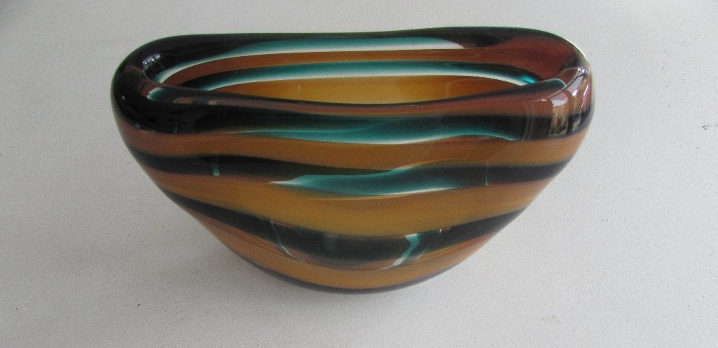 Floris Meydam -Serica vaas - groen en oranje ca. 18 x12 cm, Ophalen of Verzenden