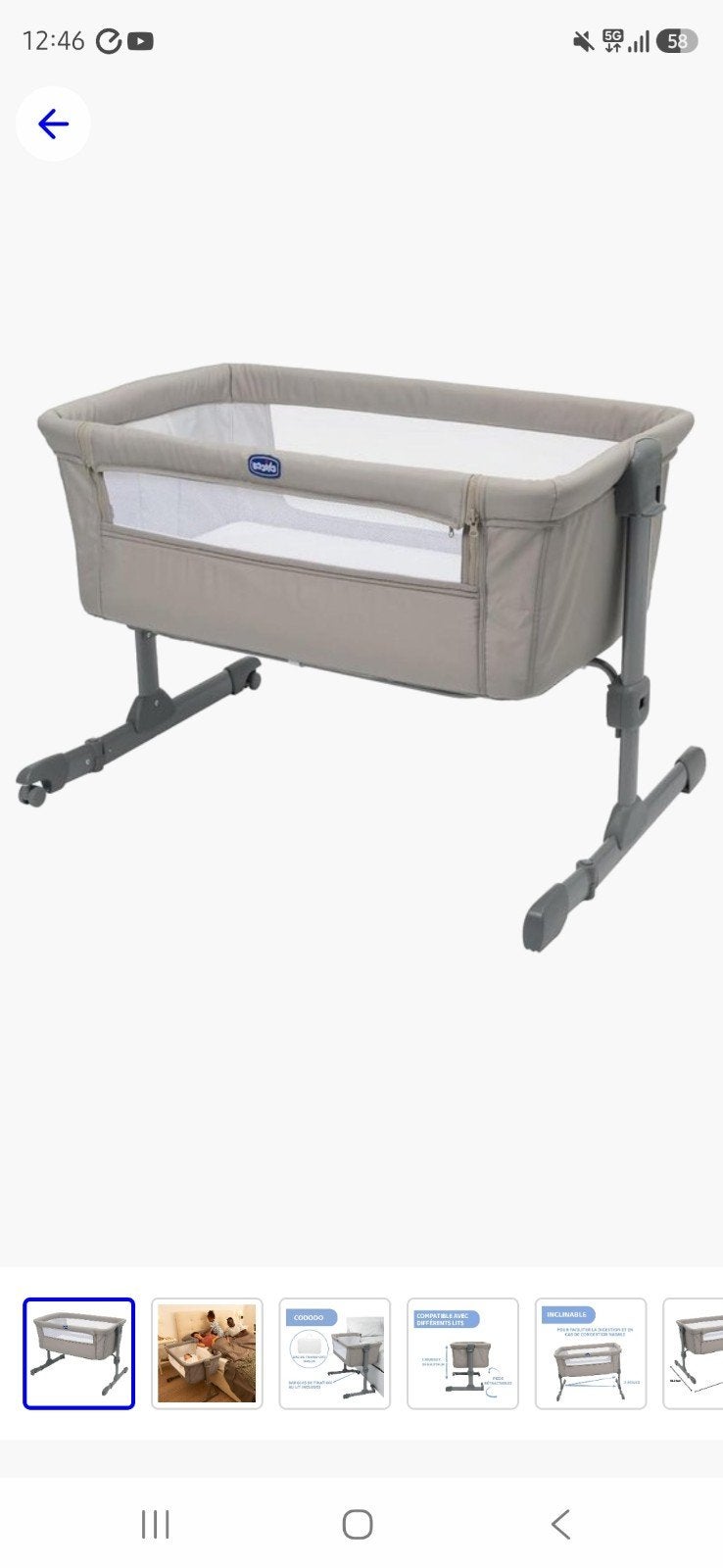 chicco next2me, Kinderen en Baby's, Ophalen, Gebruikt, Wieg