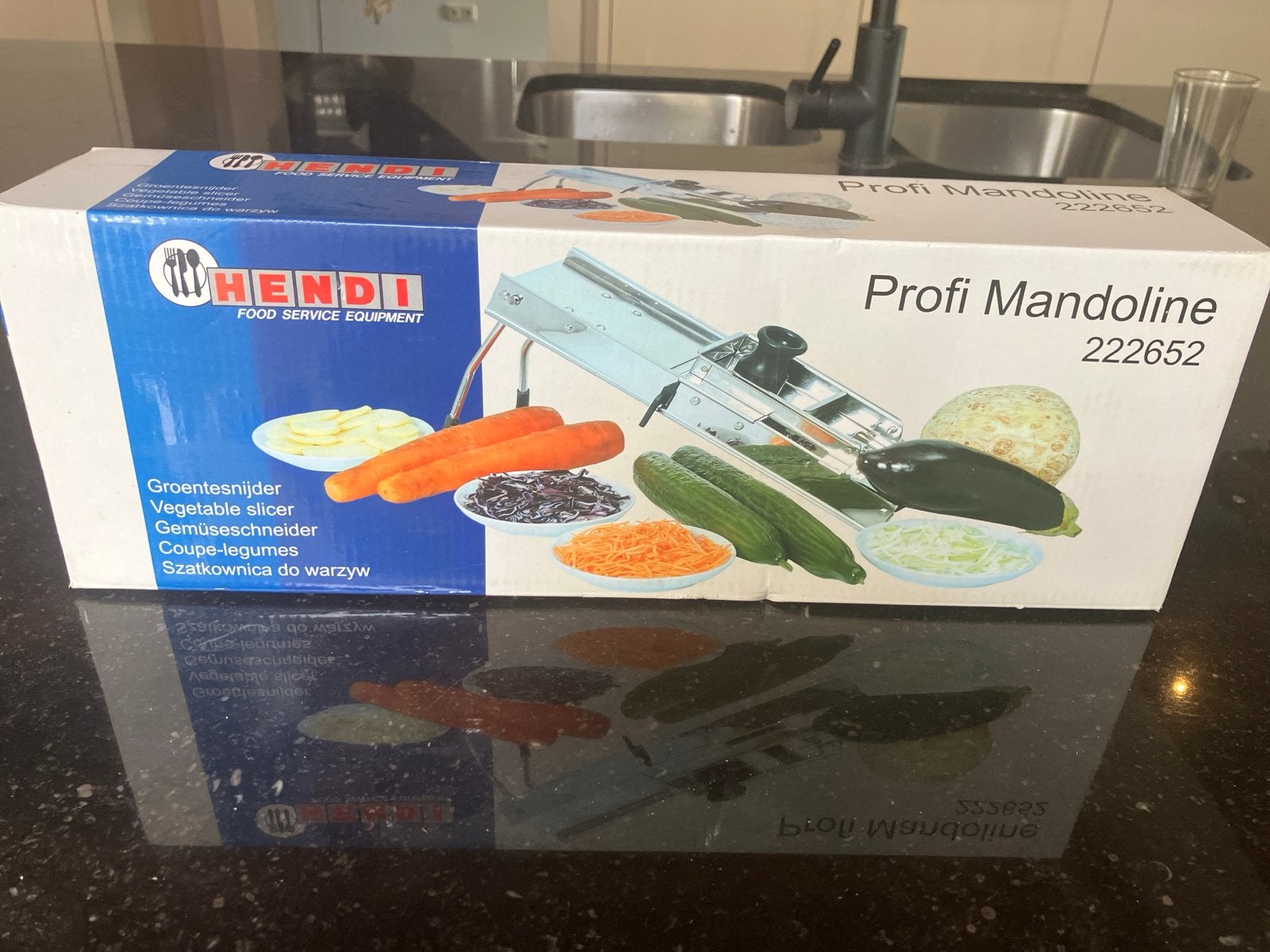 Hendi Profi Mandoline Groentesnijder - Zo goed als nieuw, Hendi, Zilver, Ophalen of Verzenden, Zo goed als nieuw