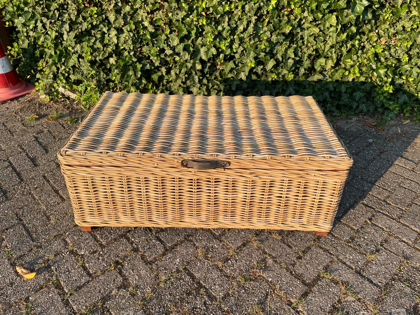 Grote rotan kist salontafel, Ophalen, Overige materialen, Gebruikt, 50 tot 100 cm
