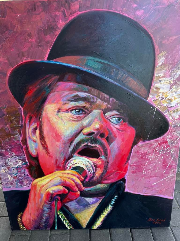 Schilderij André Hazes - handgeschilderd door Alex L., Ophalen