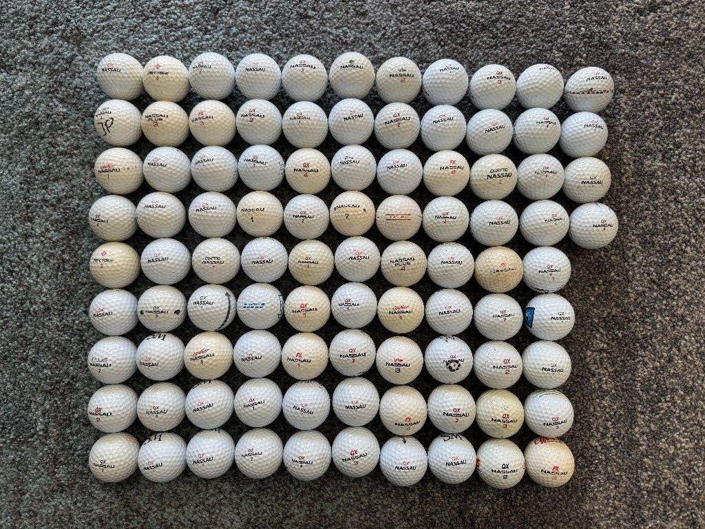 94 gebruikte golfballen Nassau, Ophalen, Gebruikt, Bal(len), Overige merken
