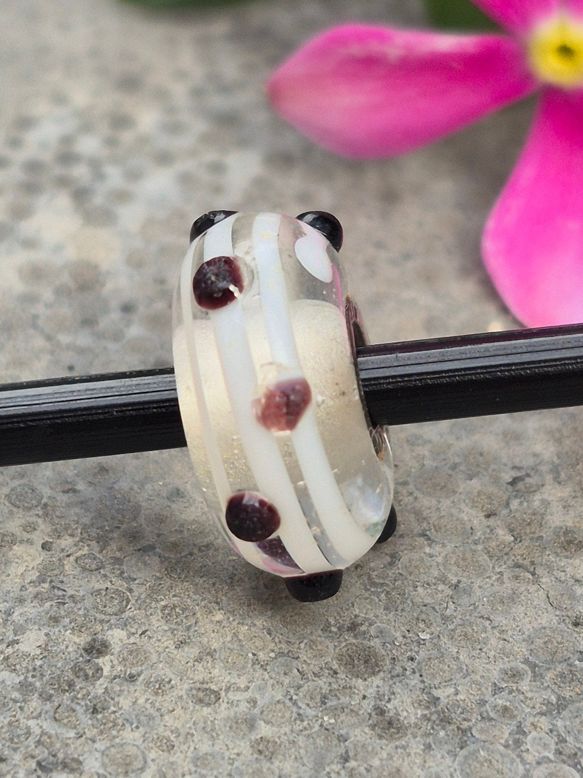 Zwarte stip van Trollbeads, Sieraden, Tassen en Uiterlijk, Bedels, Ophalen of Verzenden, Gebruikt, Zilver, Trollbeads