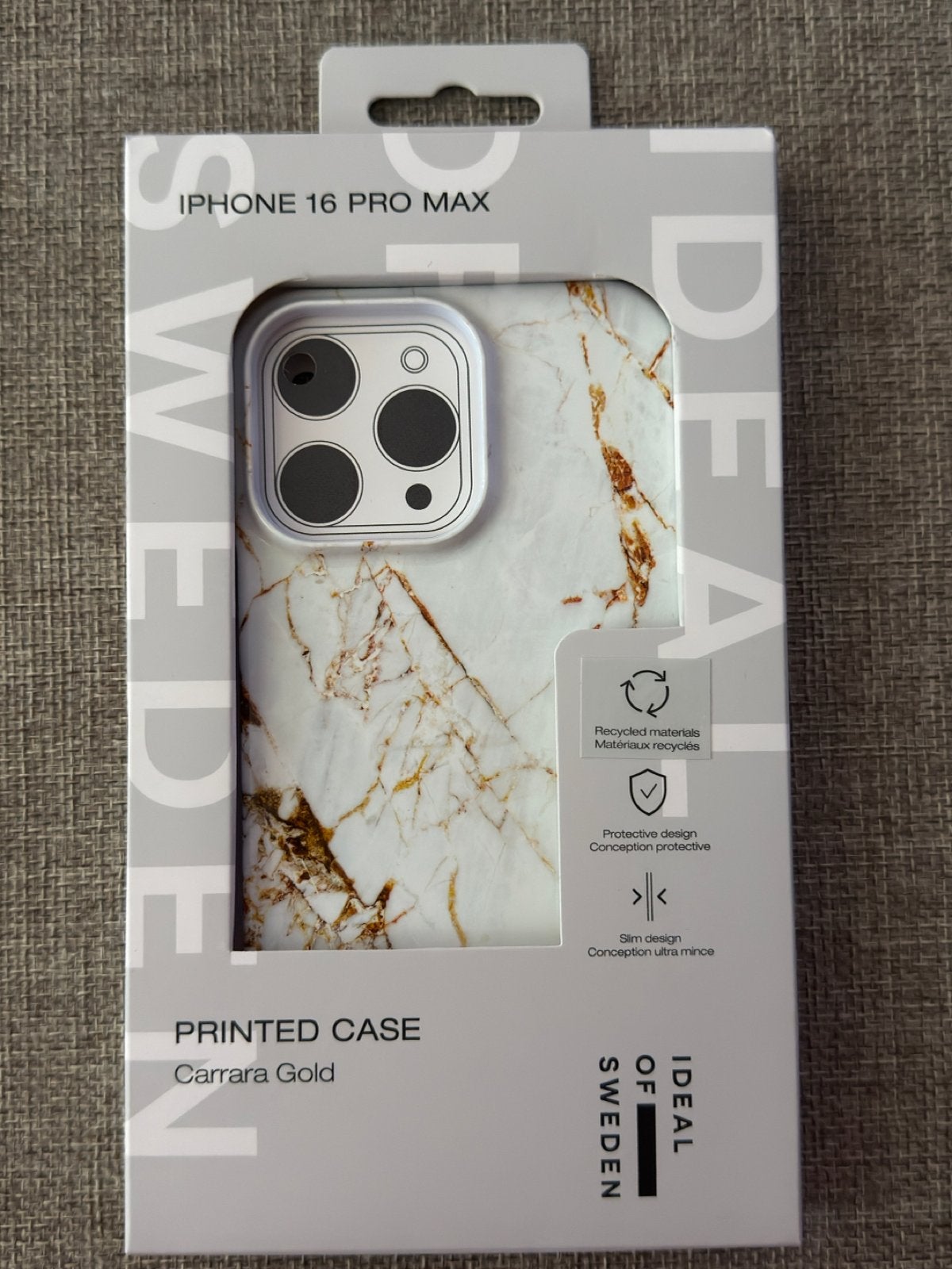 Ideal of Sweden Hoesje iPhone 16 Pro Max - Carrara Gold, Kunststof, IPhone 16 Pro Max, Nieuw, Ophalen of Verzenden