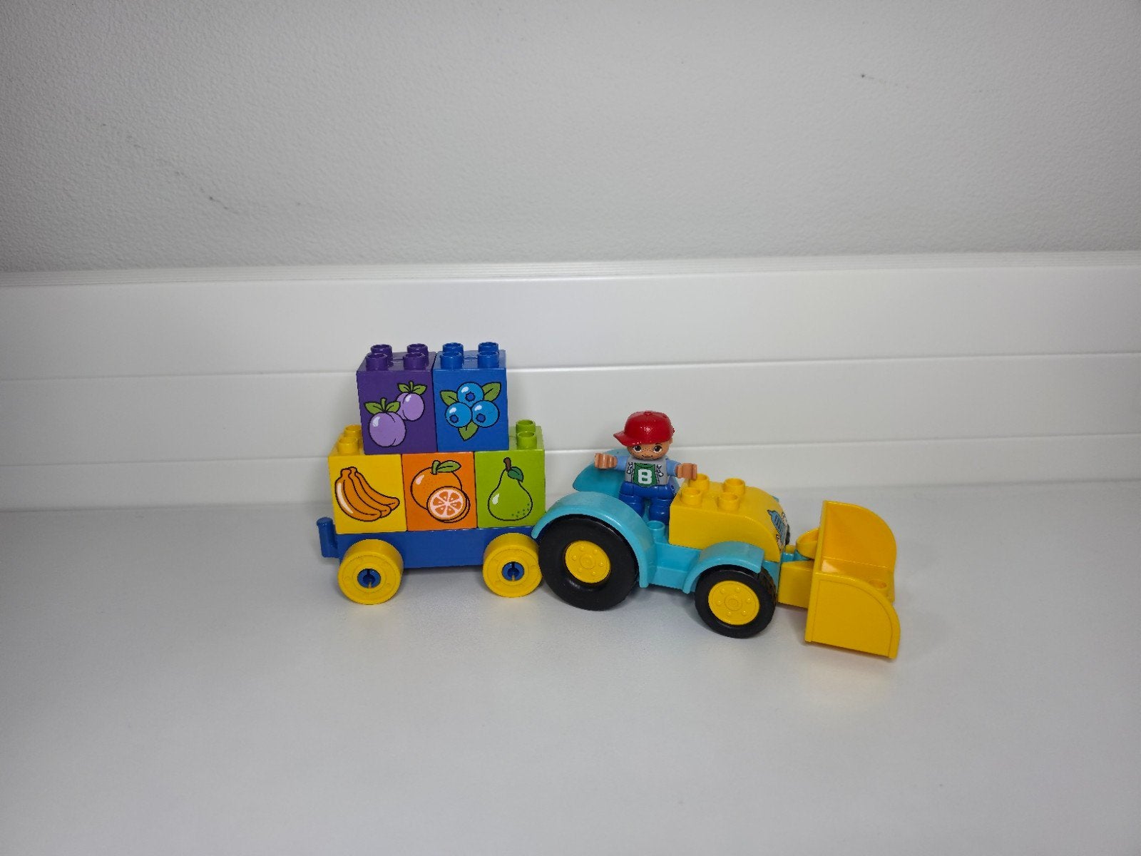 LEGO Duplo Tractor met voorlader en fruit, Ophalen of Verzenden, Gebruikt, Duplo