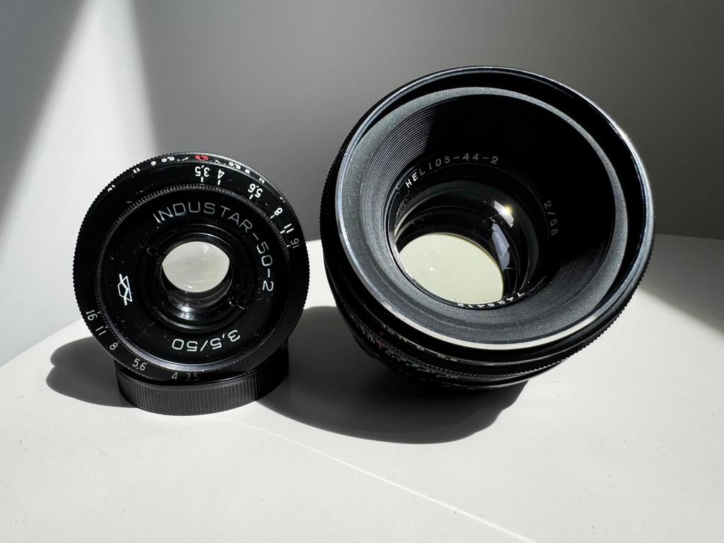 Helios-44-2 & Industar-50-2 - M42 mount - USSR/CCCP, Audio, Tv en Foto, Fotografie | Lenzen en Objectieven, Ophalen of Verzenden