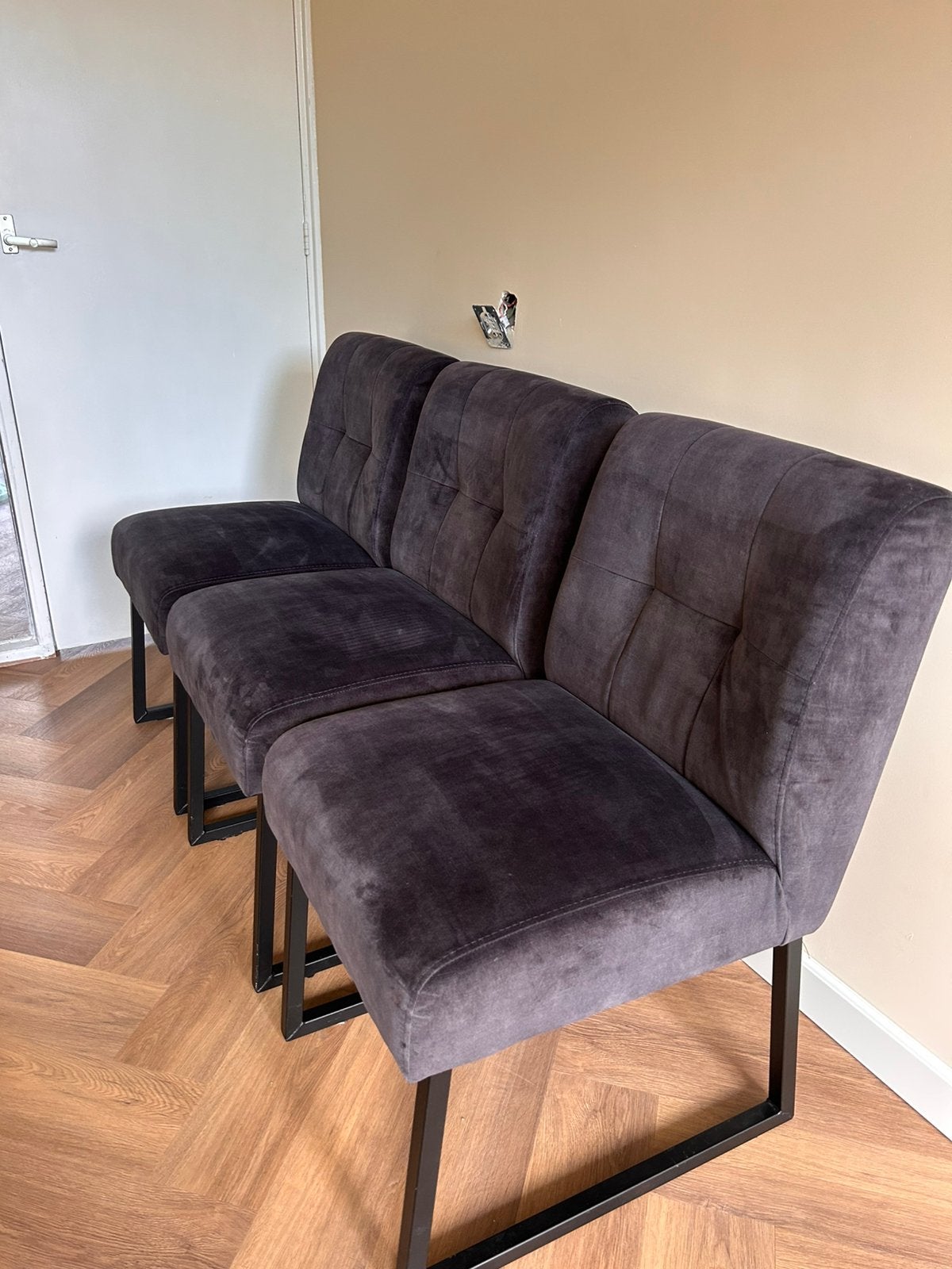 Set drie eetkamer stoelen en eetkamer bank, Ophalen, Zo goed als nieuw, Minder dan 75 cm
