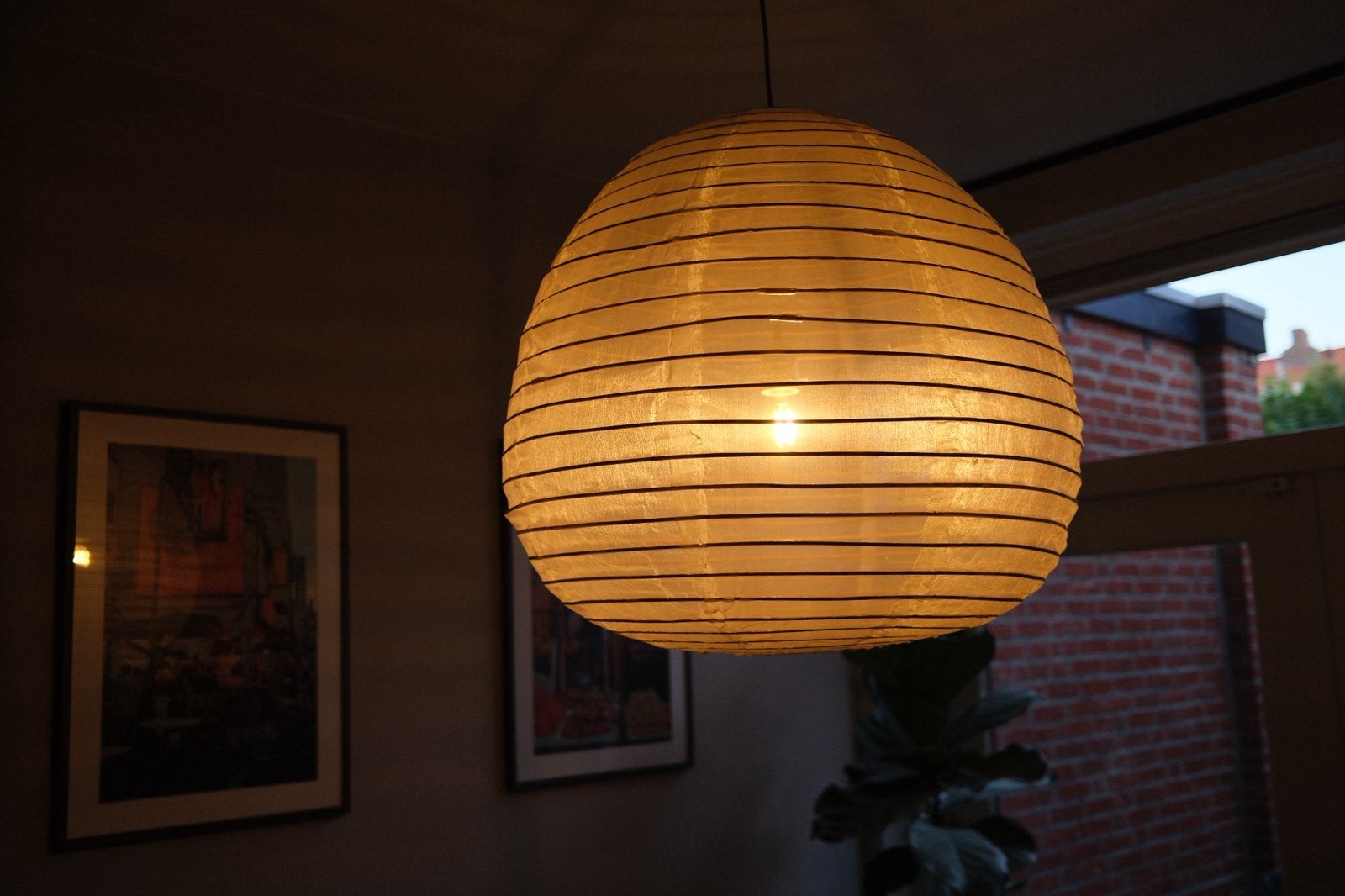 Hanglamp Ø70 cm | Bamboe & Textiel | Japandi | Scandinavisch, Huis en Inrichting, Ophalen, Zo goed als nieuw, Natuurlijk materiaal