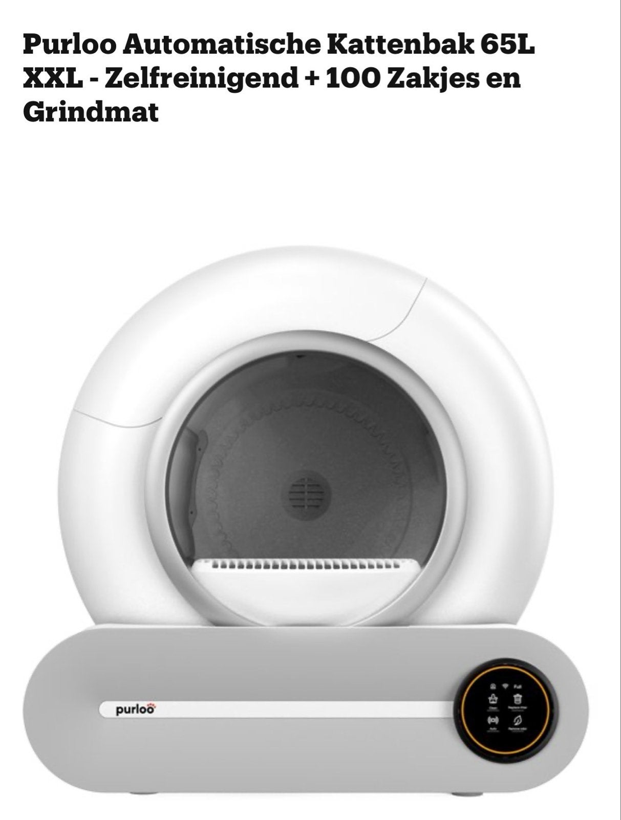 Purloo Automatische Kattenbak  Zelfreinigend/Zakjes, Ophalen, Zelfreinigend