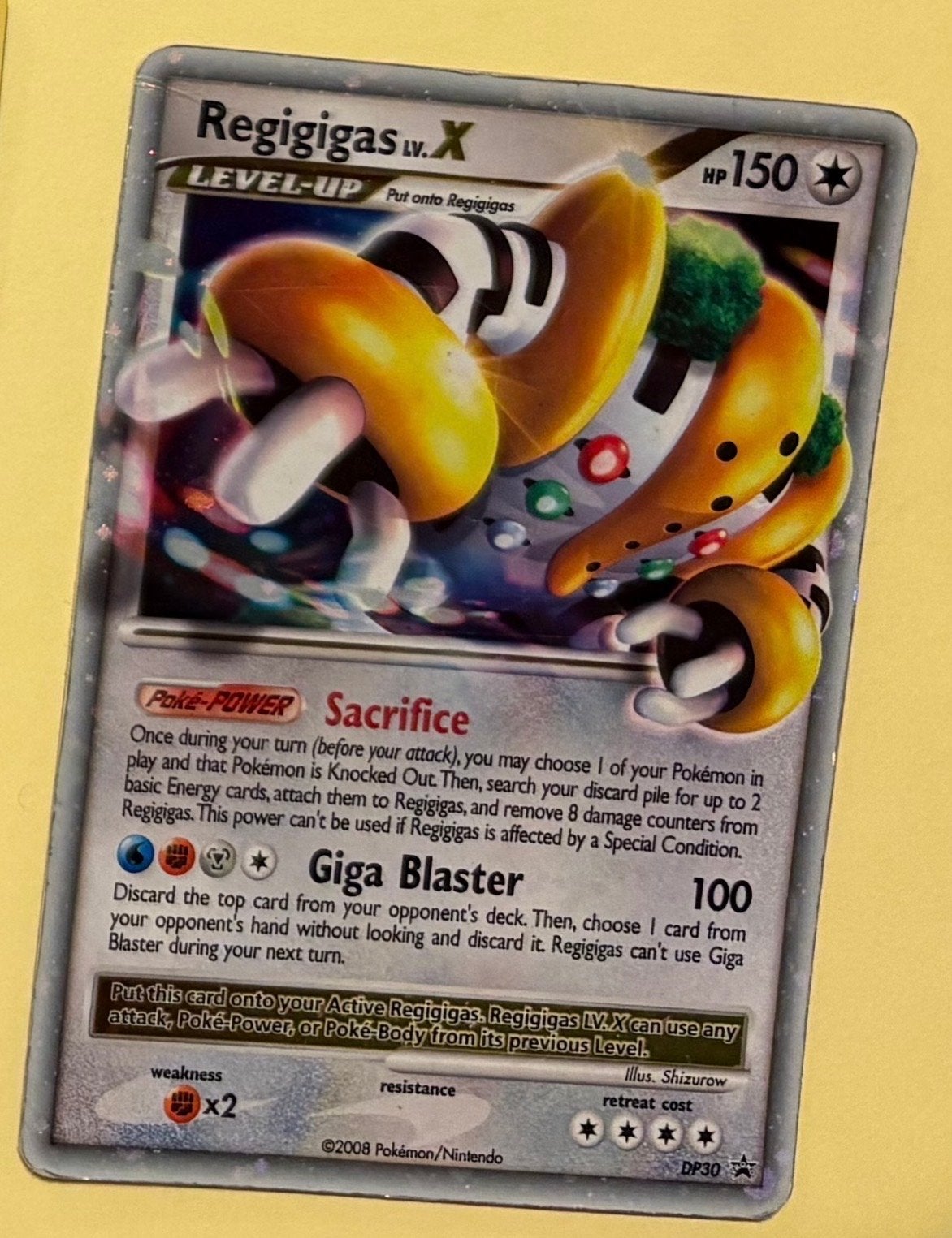 Pokémon Kaart Regigigas DP30, Ophalen of Verzenden, Gebruikt, Losse kaart, Foil