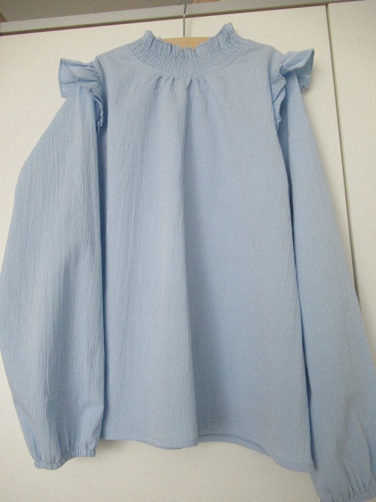 Blouse lange mouw 146/152 lichtblauw, Kinderen en Baby's, Kinderkleding | Maat 146, Meisje, Shein, Overhemd of Blouse, Ophalen of Verzenden