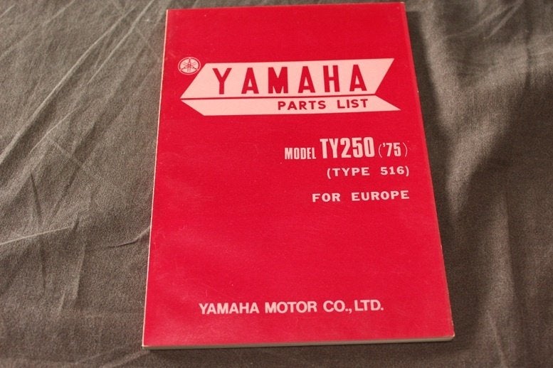 Yamaha TY250 1975 motorcycle parts list typ 516, Motoren, Ophalen of Verzenden, Yamaha