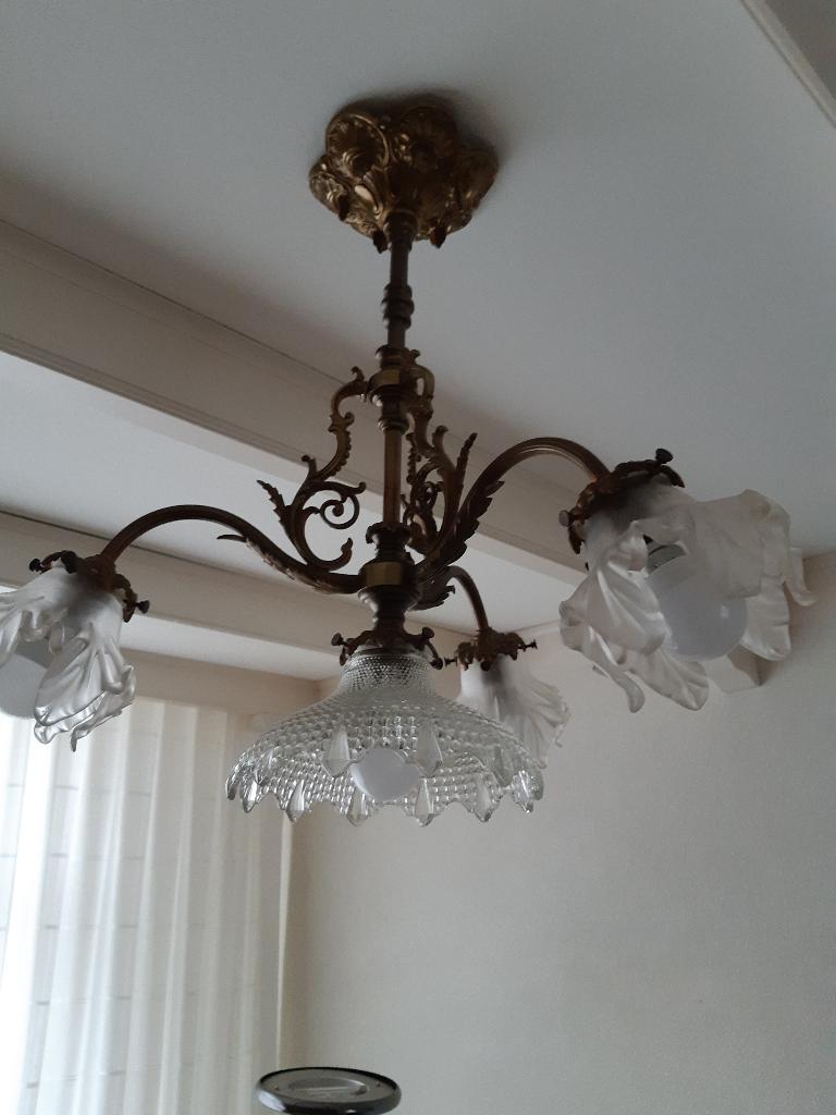 Bronzen antiek hanglamp, Ophalen