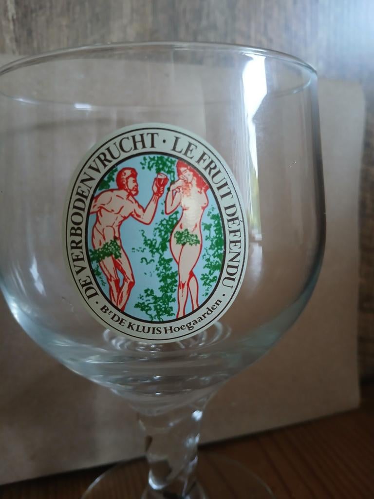 De verboden vrucht bierglas, Verzamelen, Ophalen, Zo goed als nieuw, Glas of Glazen, Overige merken