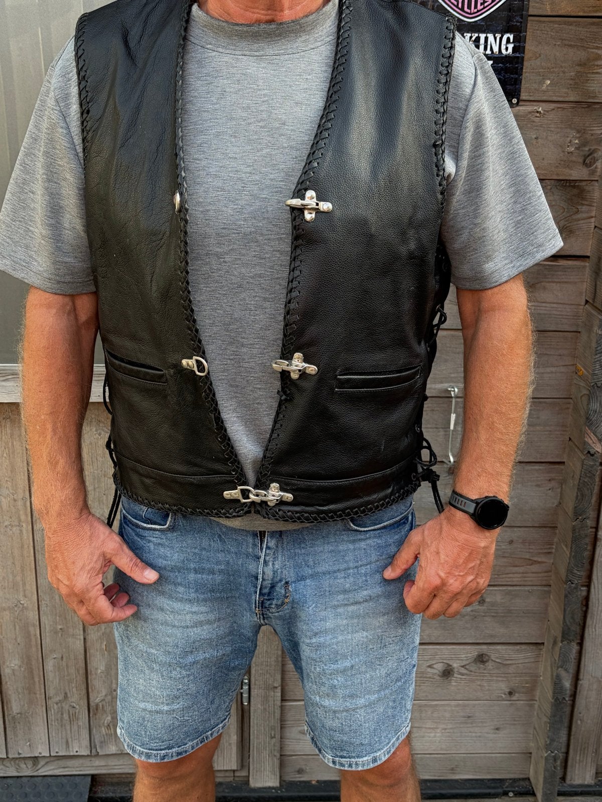 Leren motorvest. XXL, Motoren, Ophalen of Verzenden, Tweedehands, Heren, Overige typen