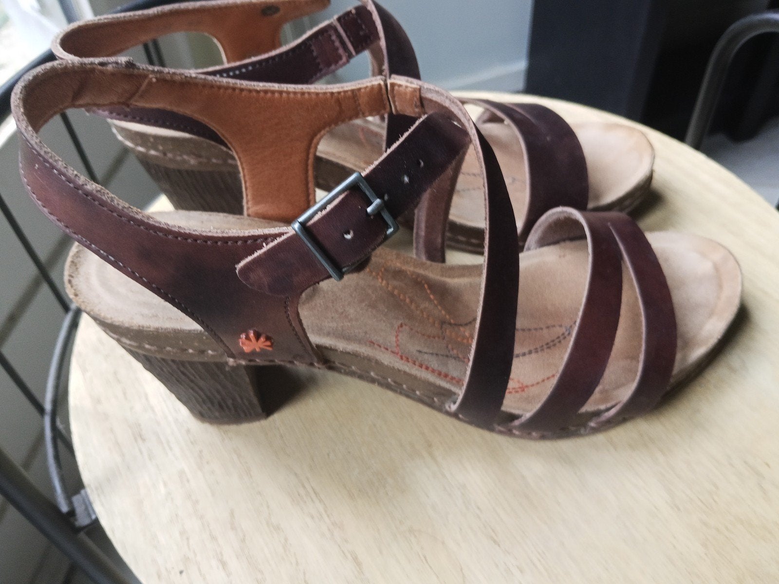 *Art sandalen met hak (42), Art, Bruin, Sandalen of Muiltjes, Ophalen of Verzenden