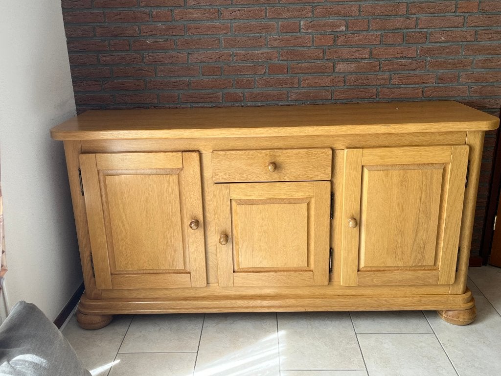 Massief licht eiken dressoir, Huis en Inrichting, Kasten | Dressoirs, Ophalen, Gebruikt, 150 tot 200 cm, Eikenhout