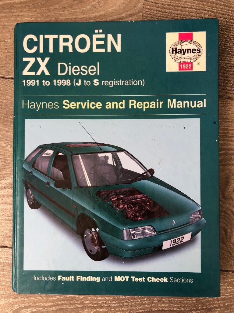 Haynes Manual Citroen ZX Diesel 1991-1998, Auto diversen, Handleidingen en Instructieboekjes, Ophalen of Verzenden