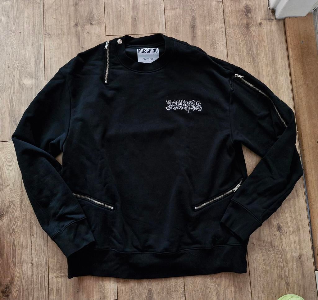 Moschino Couture sweater met ritsen maat L, Kleding | Heren, Maat 52/54 (L), Zwart, Ophalen of Verzenden, Zo goed als nieuw