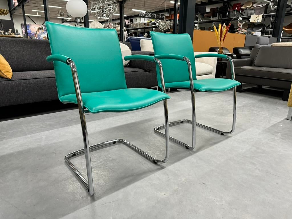 2 Nieuw Leolux Freyr eetkamerstoelen Lagoon design stoel, Huis en Inrichting, Leolux, Twee, Overige kleuren, Nieuw