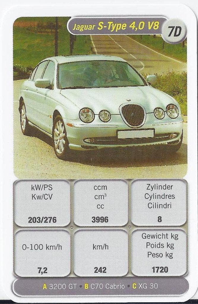 C29 autokaartje 7d jaguar s- type 4,0 v8, Ophalen of Verzenden, Zo goed als nieuw, Auto's