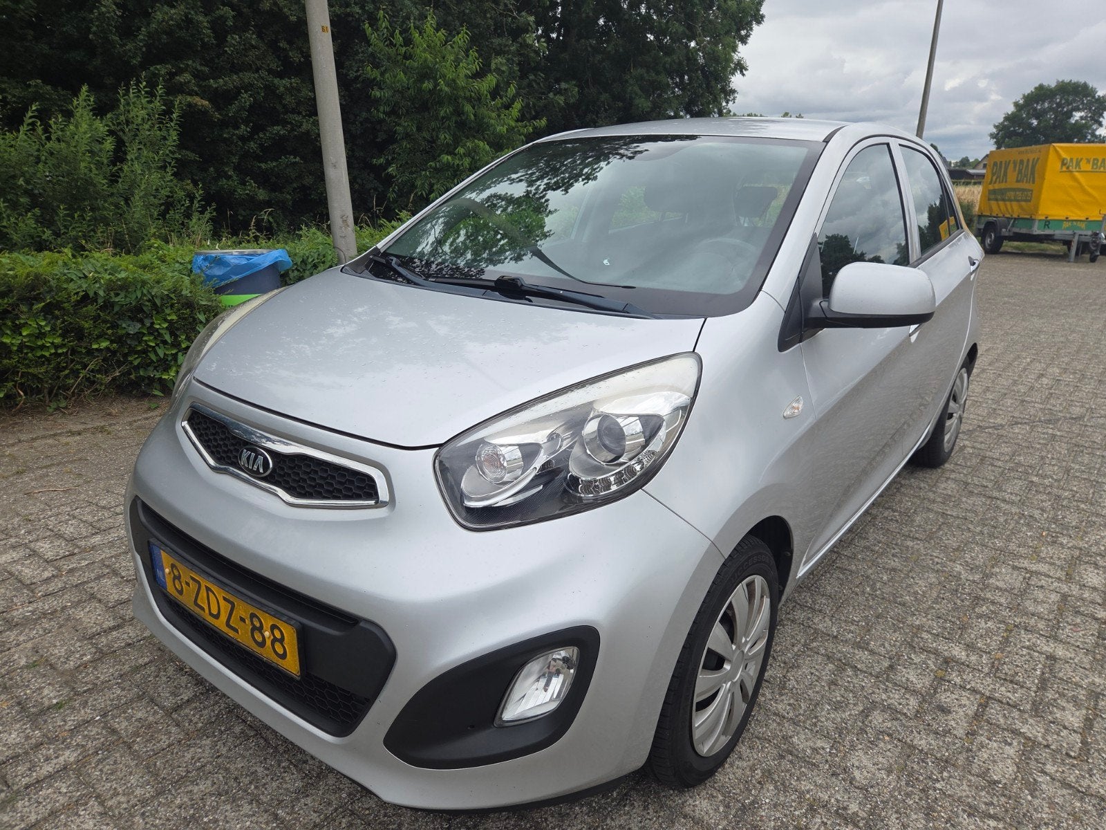 Kia Picanto 1.0 Cvvt 5-DRS 2015 Airco  Grijs, Auto's, Voorwielaandrijving, Stof, Zwart, 400 kg