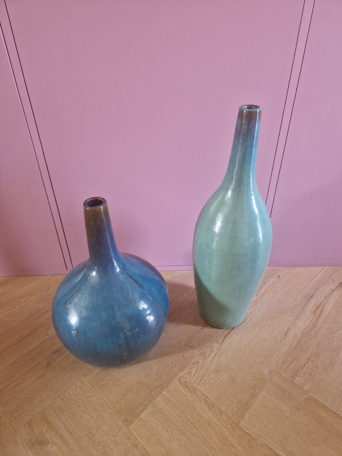 Set van 2 keramieke decoratieve vazen.Loods5, Ophalen, Blauw