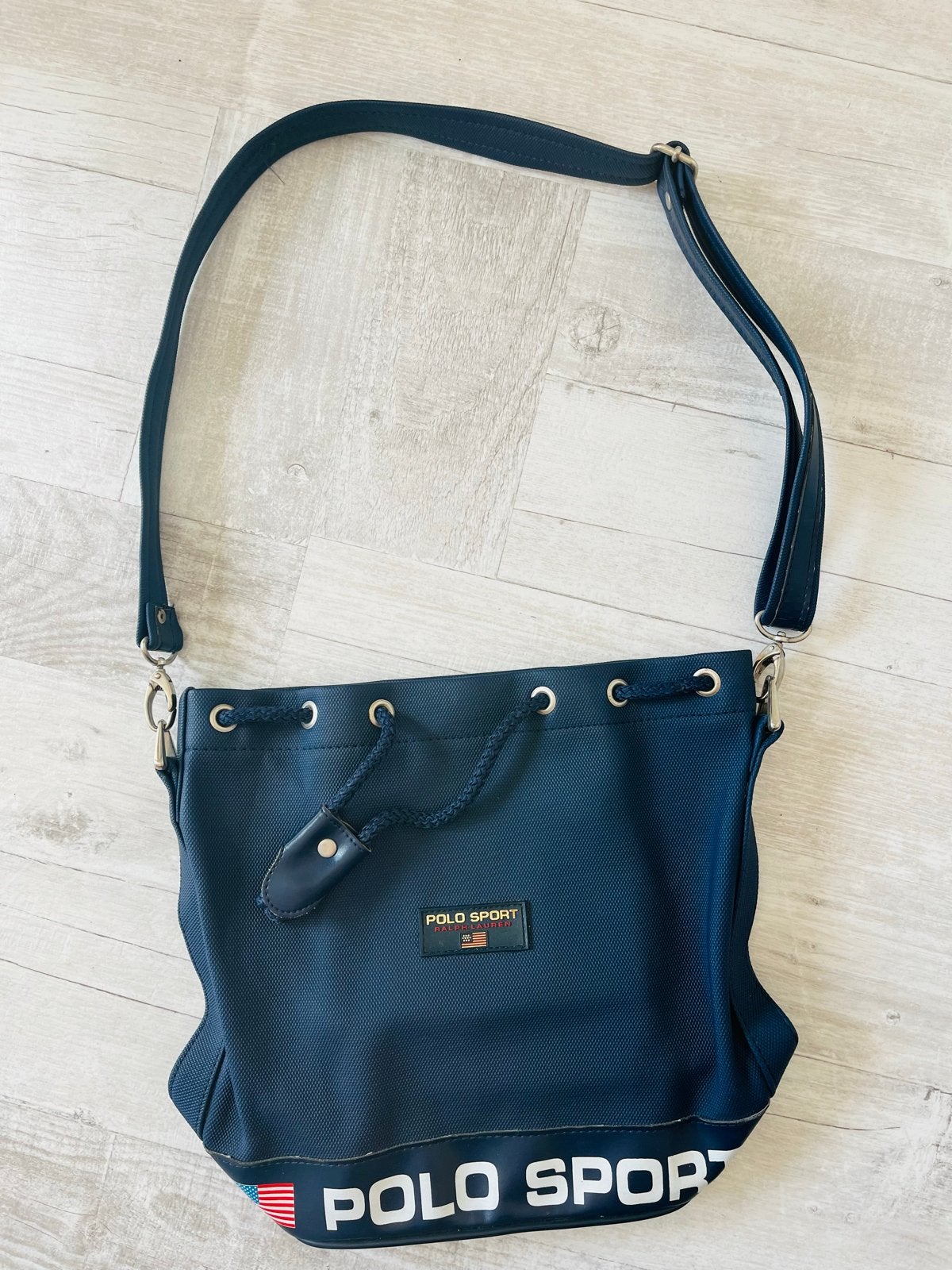 Polo Ralph Lauren Schoudertas Blauw - 27x27 cm, Ophalen of Verzenden, Zo goed als nieuw, Blauw, Overige merken