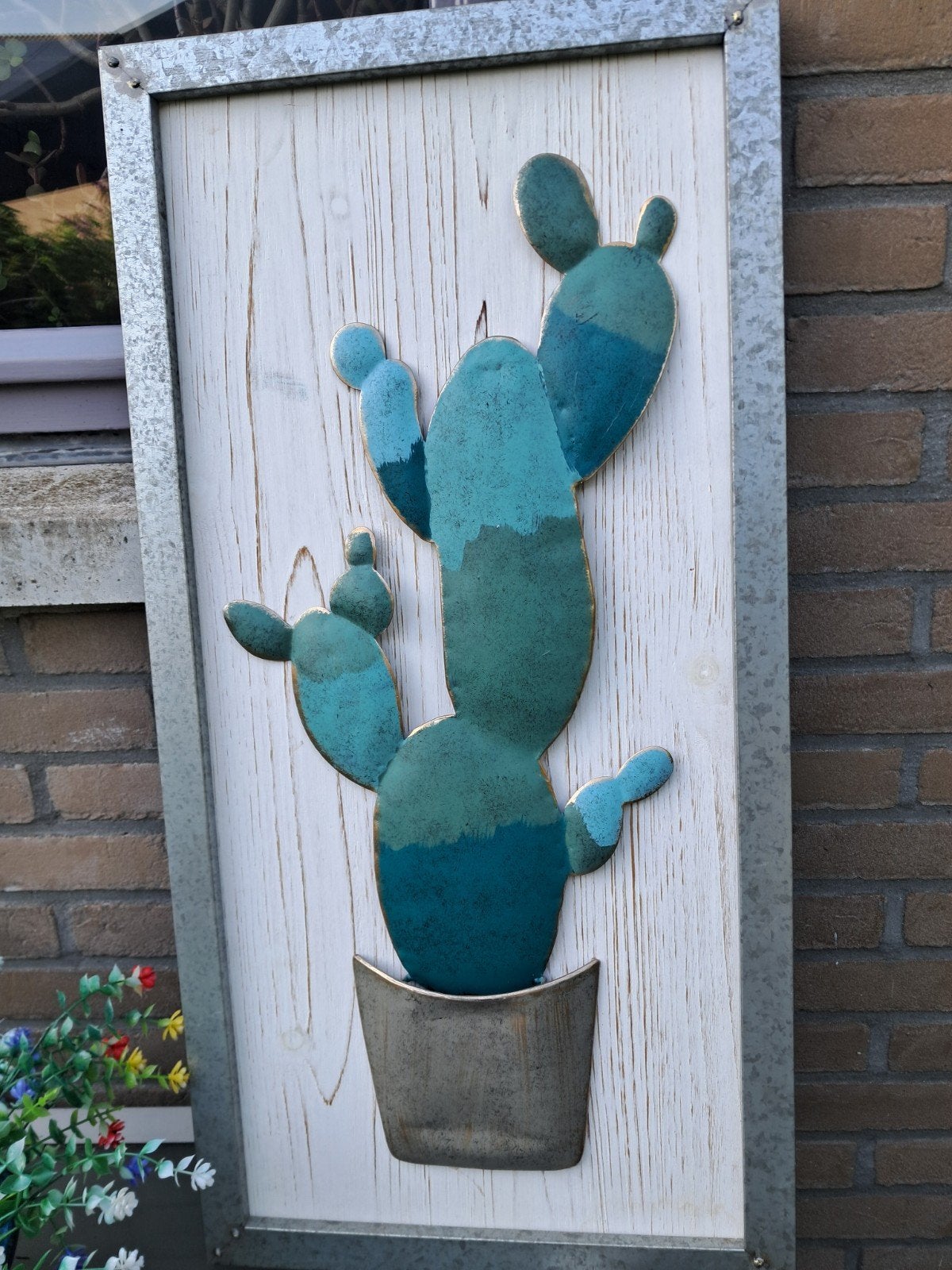 Metalen Tuindecoratie: Cactus en Ananas Wandkunst, Ophalen of Verzenden, Nieuw