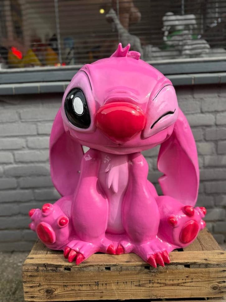 Grote Roze Stitch Beeld - Angel Pink, Ophalen, Zo goed als nieuw, Dier
