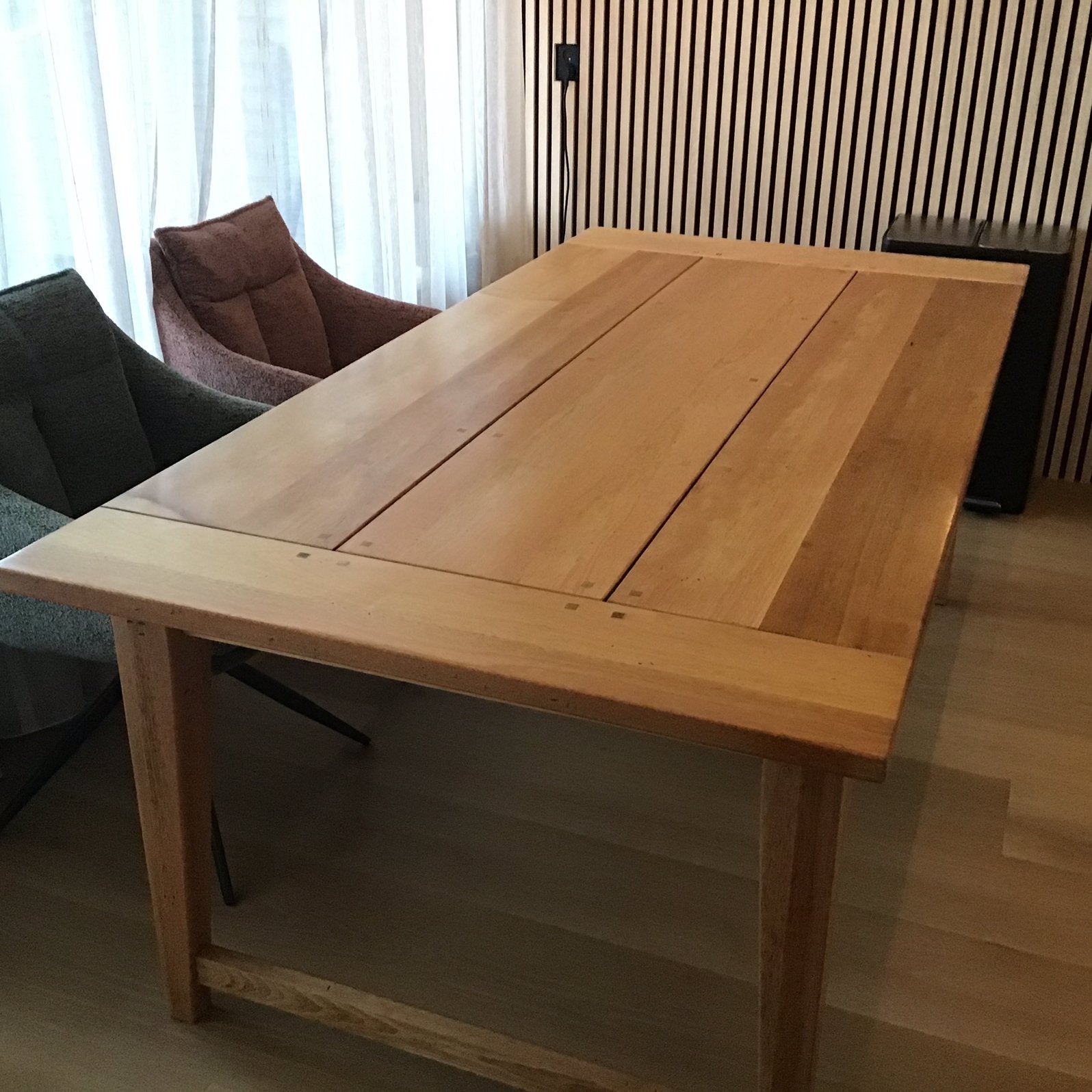 Teak houten eetkamertafel     (Van het Kabinet Bunnik), Huis en Inrichting, Ophalen, Klassiek, Teakhout, 200 cm of meer