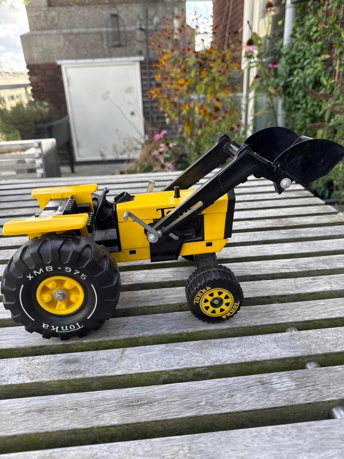 Tonka Tractor met voorlader - Geel, Ophalen of Verzenden, Gebruikt