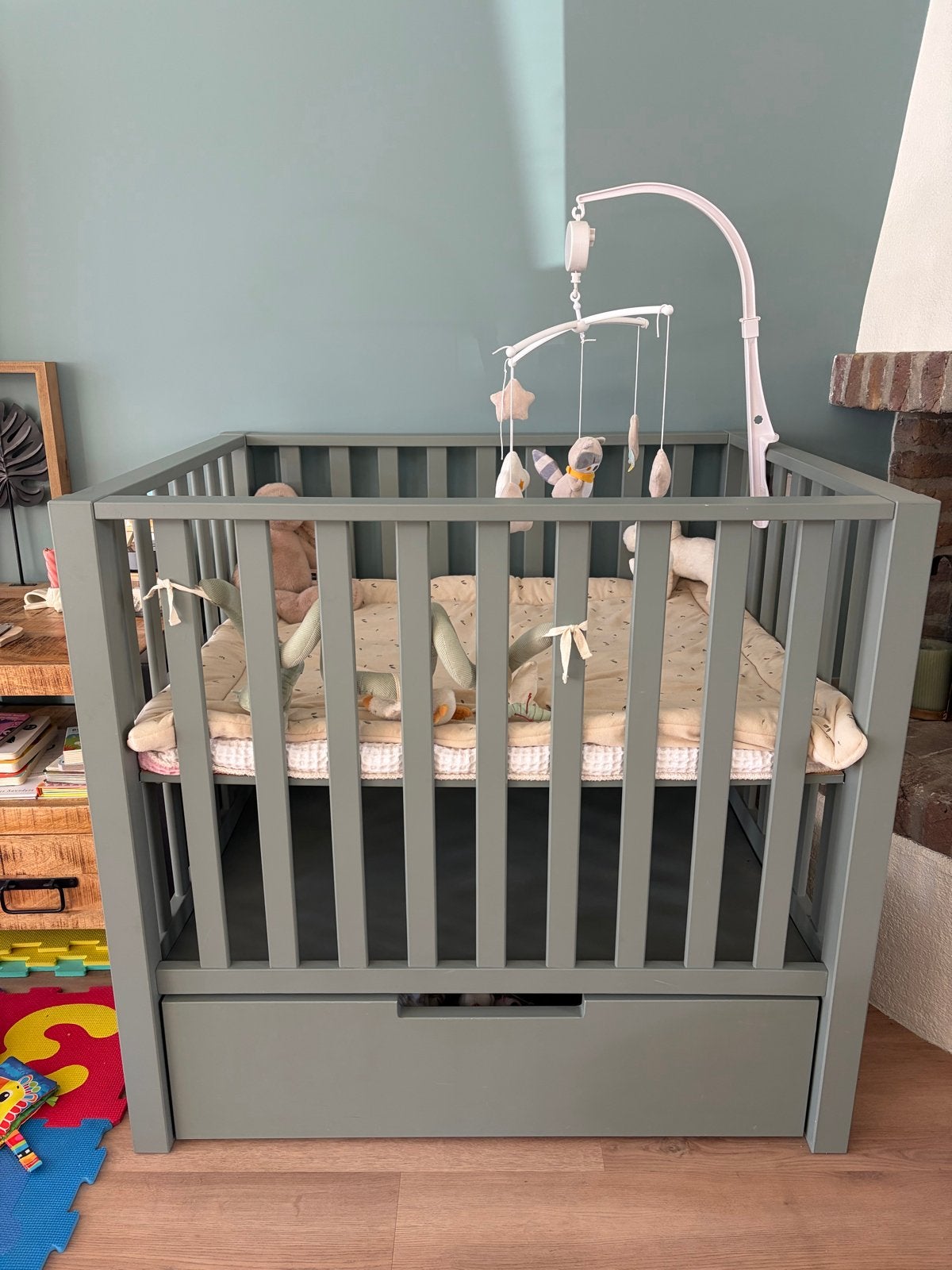 Europe baby box ‘zeegroen’, Kinderen en Baby's, Ophalen, Gebruikt, Vierkant