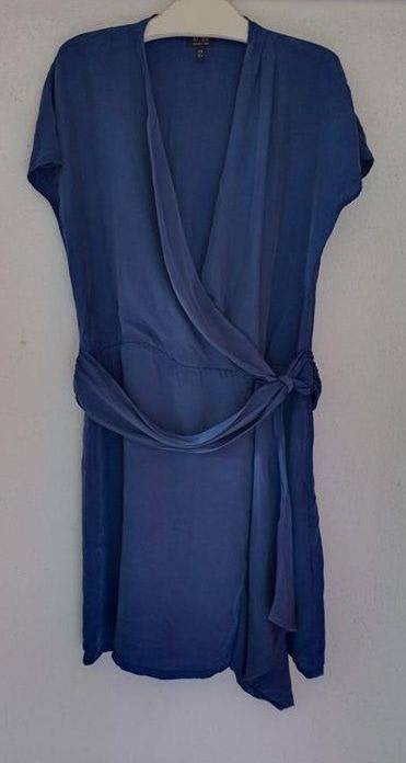 AJ Armani Jeans design, cupro jurk jurkje blauw M 38, Blauw, Ophalen of Verzenden, Zo goed als nieuw, Boven de knie