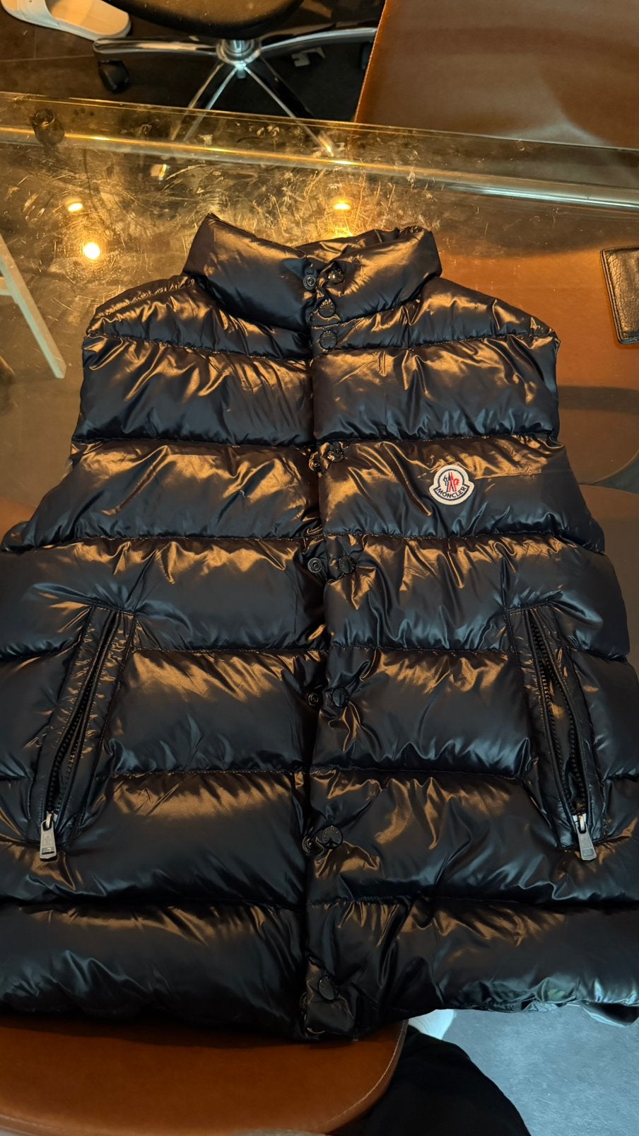Originele Moncler Bodywarmer Maat S, Verzenden, Zo goed als nieuw, Maat 46 (S) of kleiner, Zwart