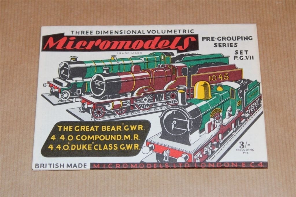 Micromodels - Bouwplaat stoomtrein - Nieuwstaat 1960 !!, Ophalen of Verzenden