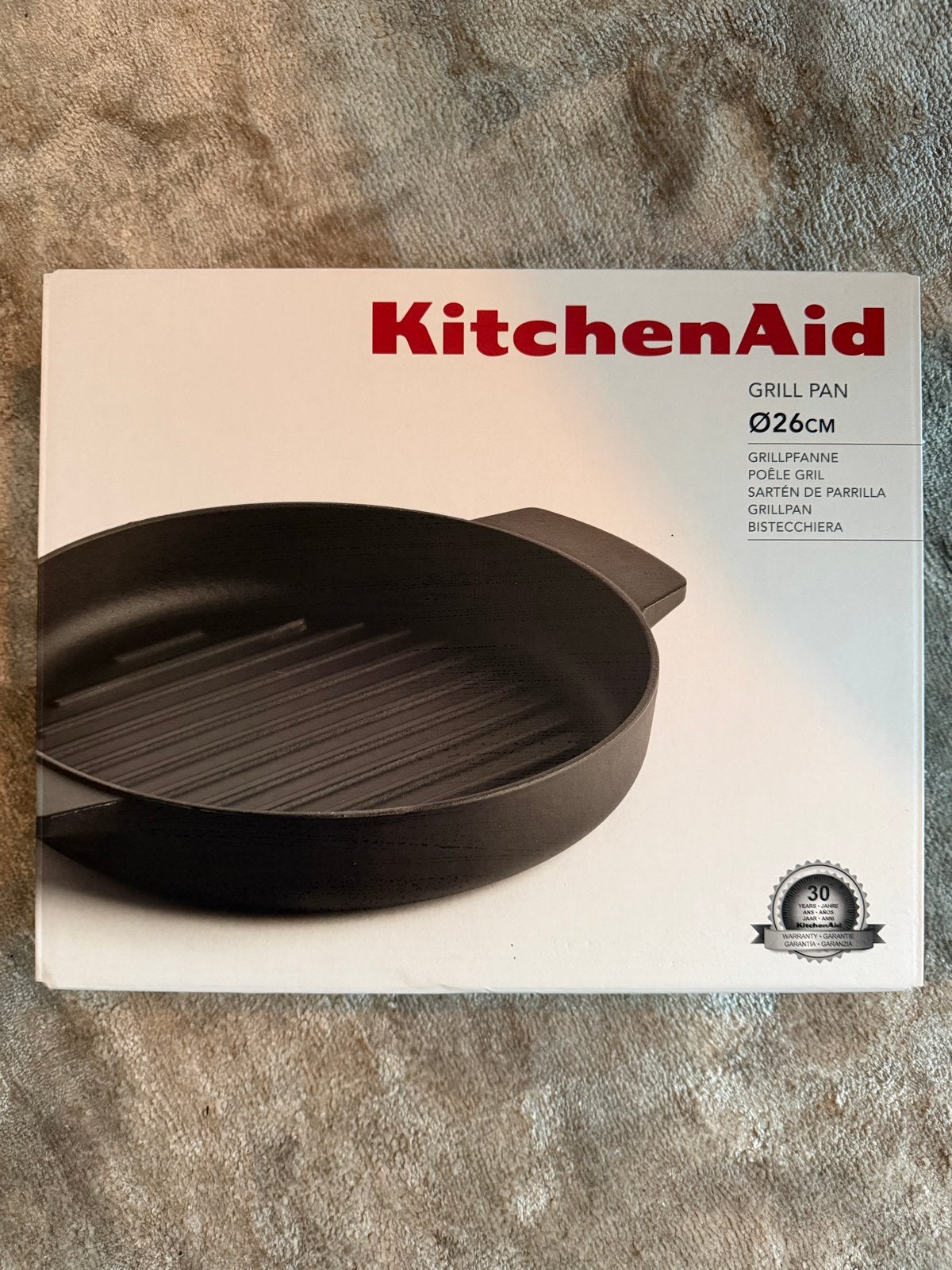 KitchenAid Grillpan 26cm - Nieuw in doos, Gietijzer, Overige typen, Nieuw, Ophalen of Verzenden