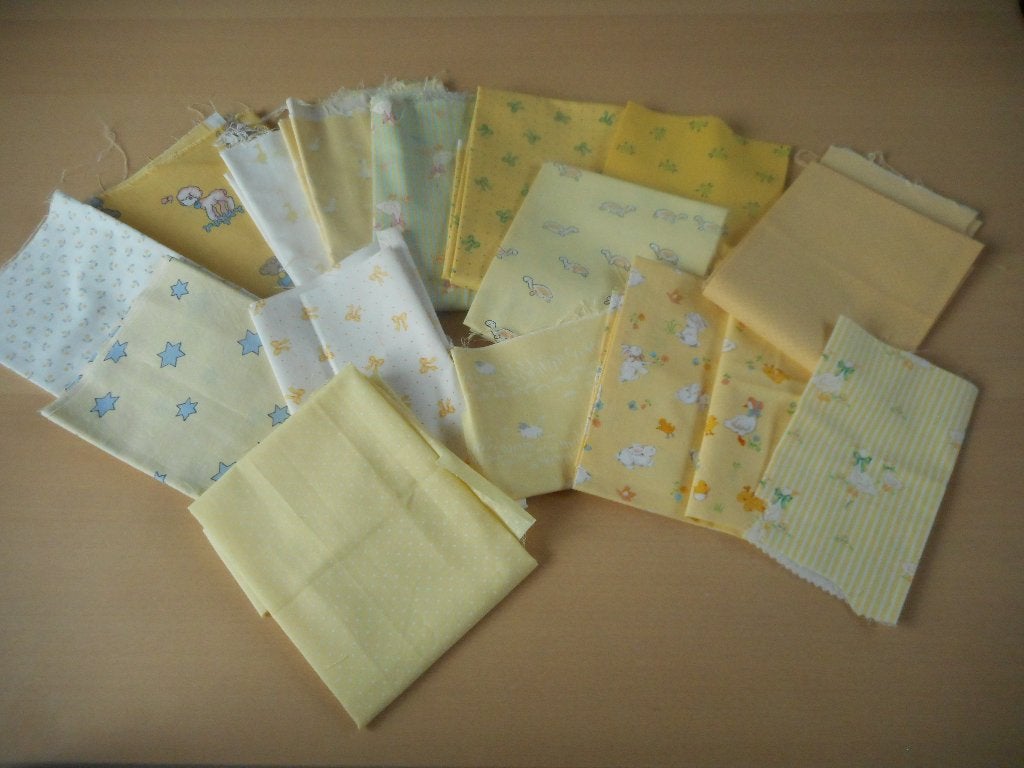 Pakket lapjes, stof geel, Hobby en Vrije tijd, Stoffen en Lappen, Geel, Nieuw, Ophalen of Verzenden, 30 tot 120 cm