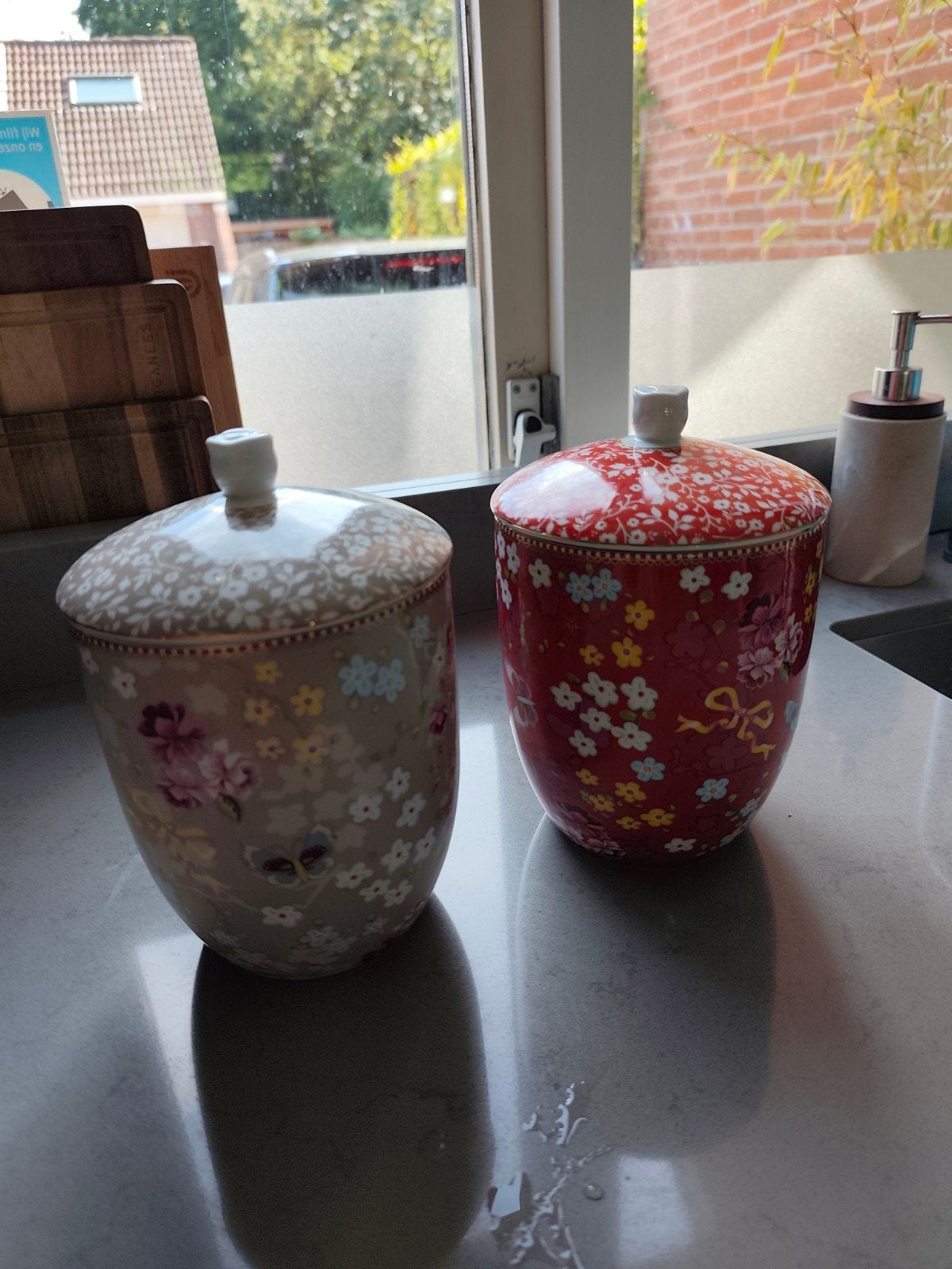 Pip studio voorraadpotten chinese roos, Huis en Inrichting, Ophalen of Verzenden, Zo goed als nieuw, Beige