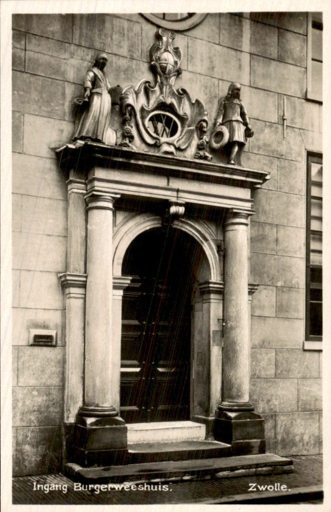 Zwolle - Burgerweeshuis - Ingang, Verzamelen, Ophalen of Verzenden, 1920 tot 1940, Ongelopen, Overijssel