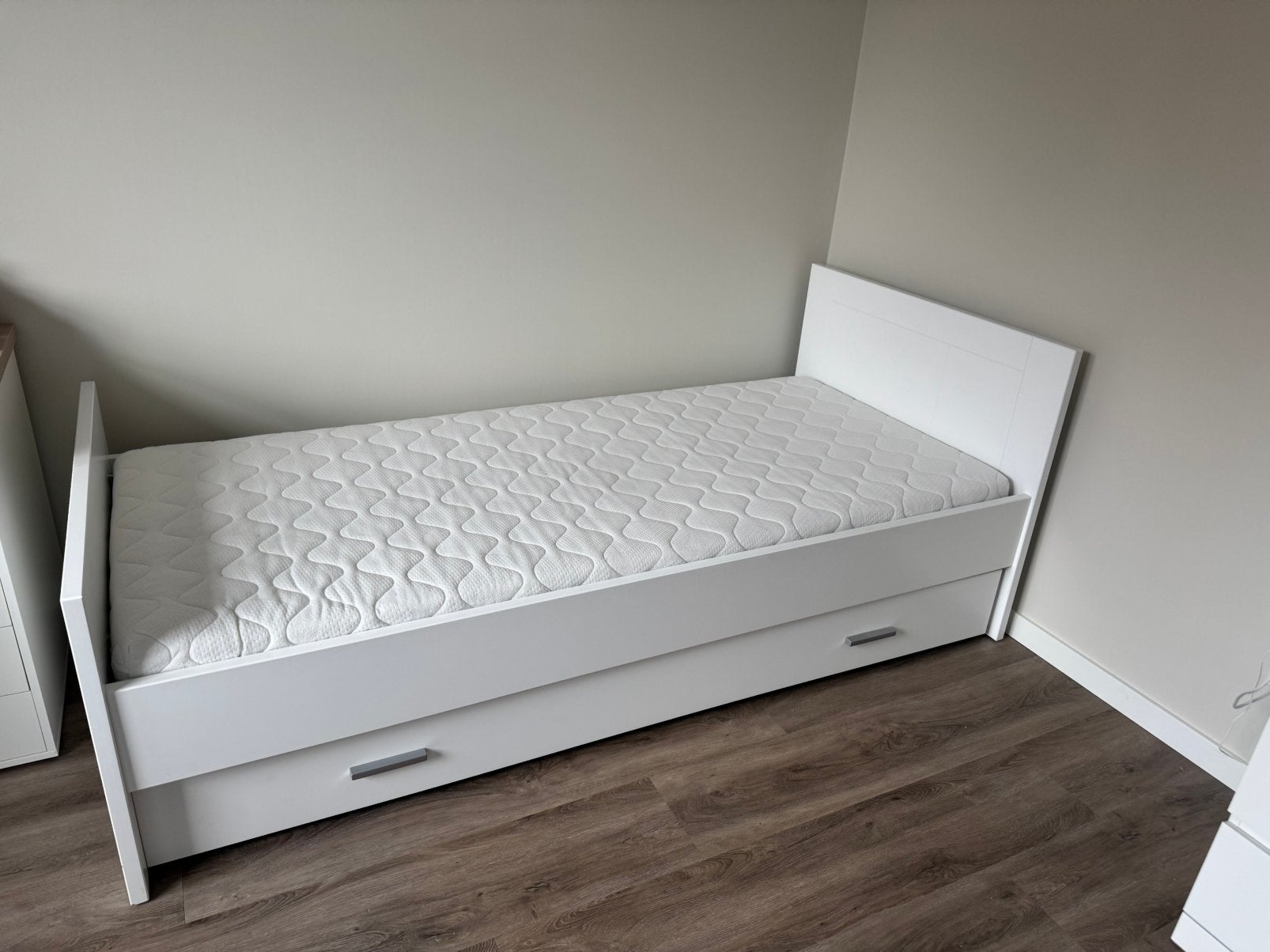 Bopita Merel bed met lade voor extra slaapplek/opbergruimte, Huis en Inrichting, Ophalen, 90 cm, Eenpersoons, Wit