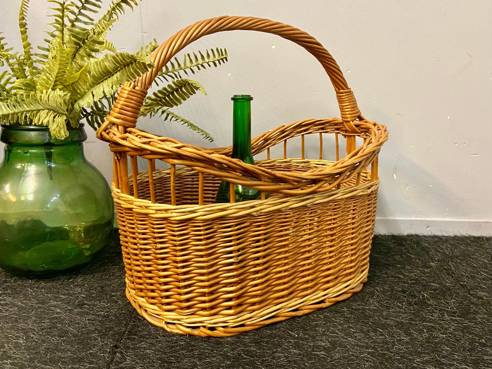 Mooie retro rotan mand boodschappenmand vintage jaren 60/70, Huis en Inrichting, Ophalen, Zo goed als nieuw, Nvt, Riet