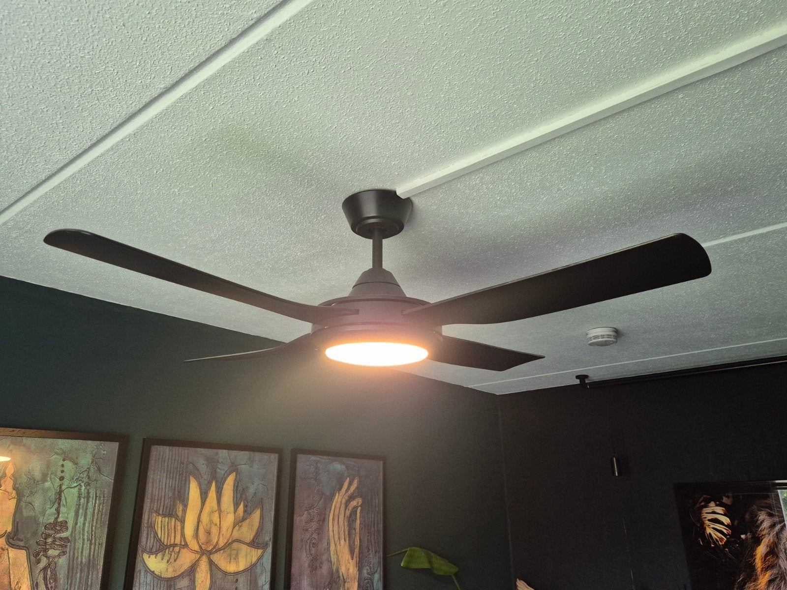 Plafondventilator met wandschakelaar, Witgoed en Apparatuur, Ventilatoren, Ophalen, Zo goed als nieuw, Plafondventilator