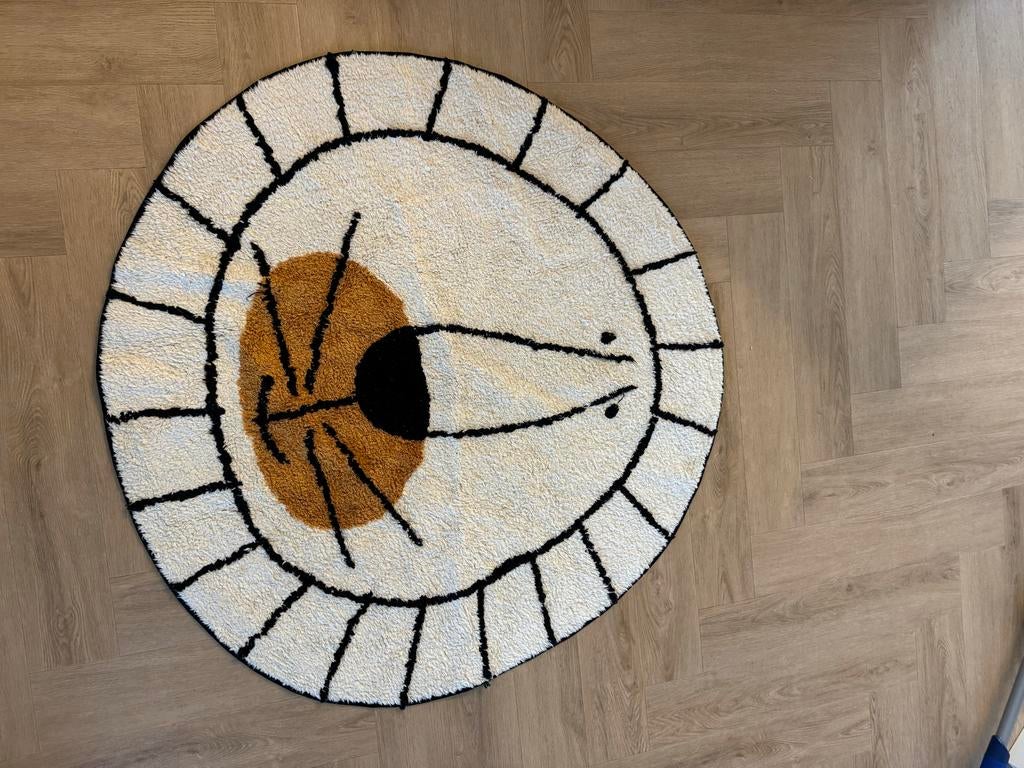 Tapis Petit Leeuw Vloerkleed - Kinderkamer Tapijt, Ophalen, Beige, Rond, 50 tot 100 cm