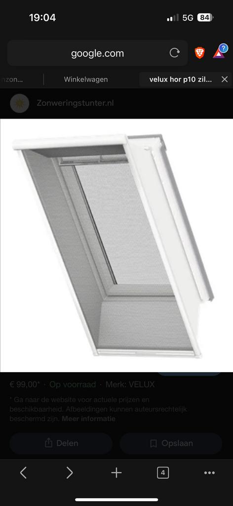 VELUX insectenhor PK10 / Nieuw ook voor kleinere ramen, Ophalen of Verzenden, Zo goed als nieuw, Minder dan 80 cm, Dakraam