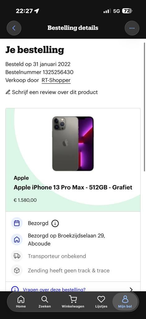 iPhone 13 Pro Max 512 GB met schade, Telecommunicatie, Mobiele telefoons | Apple iPhone, 512 GB, Ophalen of Verzenden, Zonder simlock